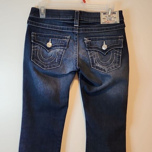 True Religion Jeans Women's Sz 25 Section Skinny Pocket Flap Dark Wash Denim - Picture 13 of 14